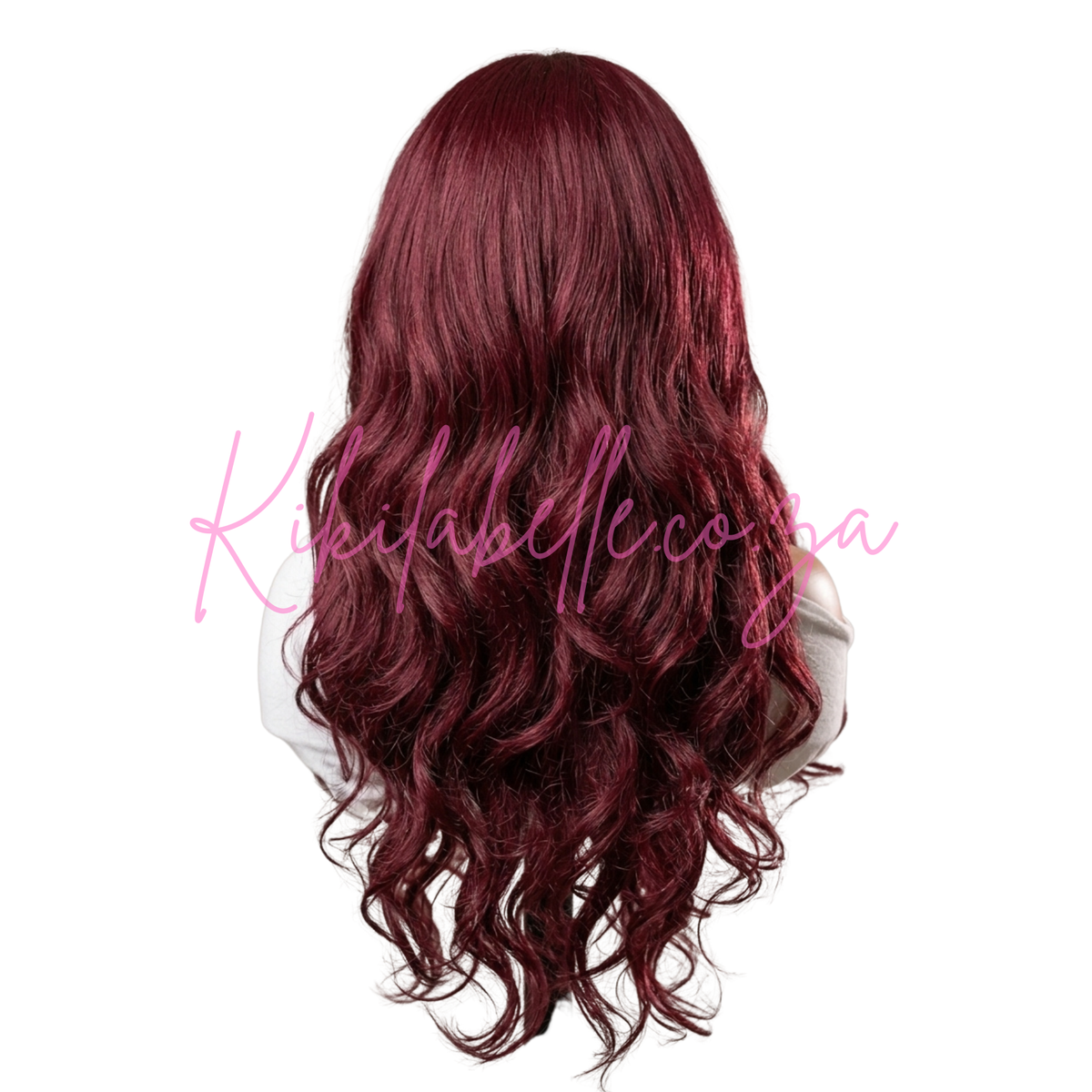 Miriam - 30" burgandy Human hair blend layered wig