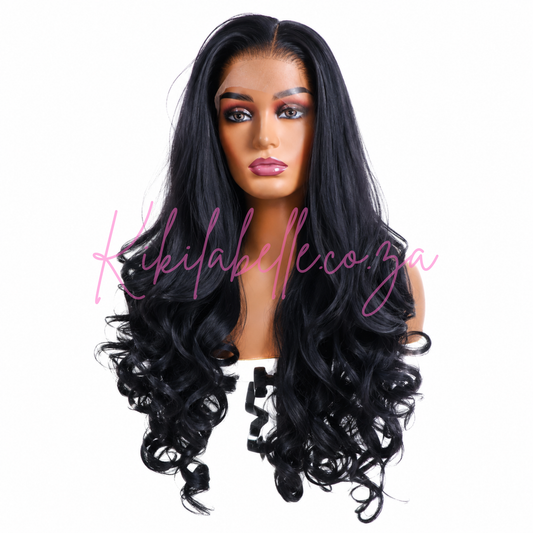 Ariel range - 28" Human Hair blend wig - Black
