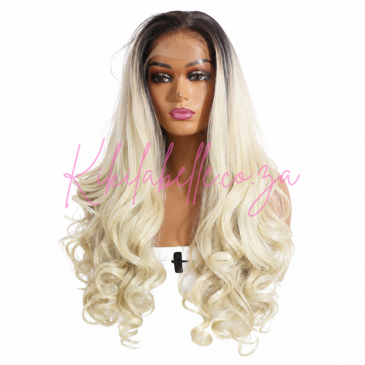 Ariel range - 28" Human Hair blend wig - White