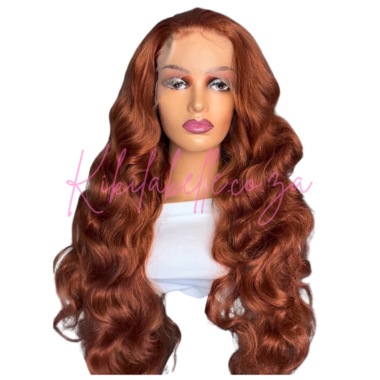 Atarah - 28" Human hair blend - wavy curl- Copper