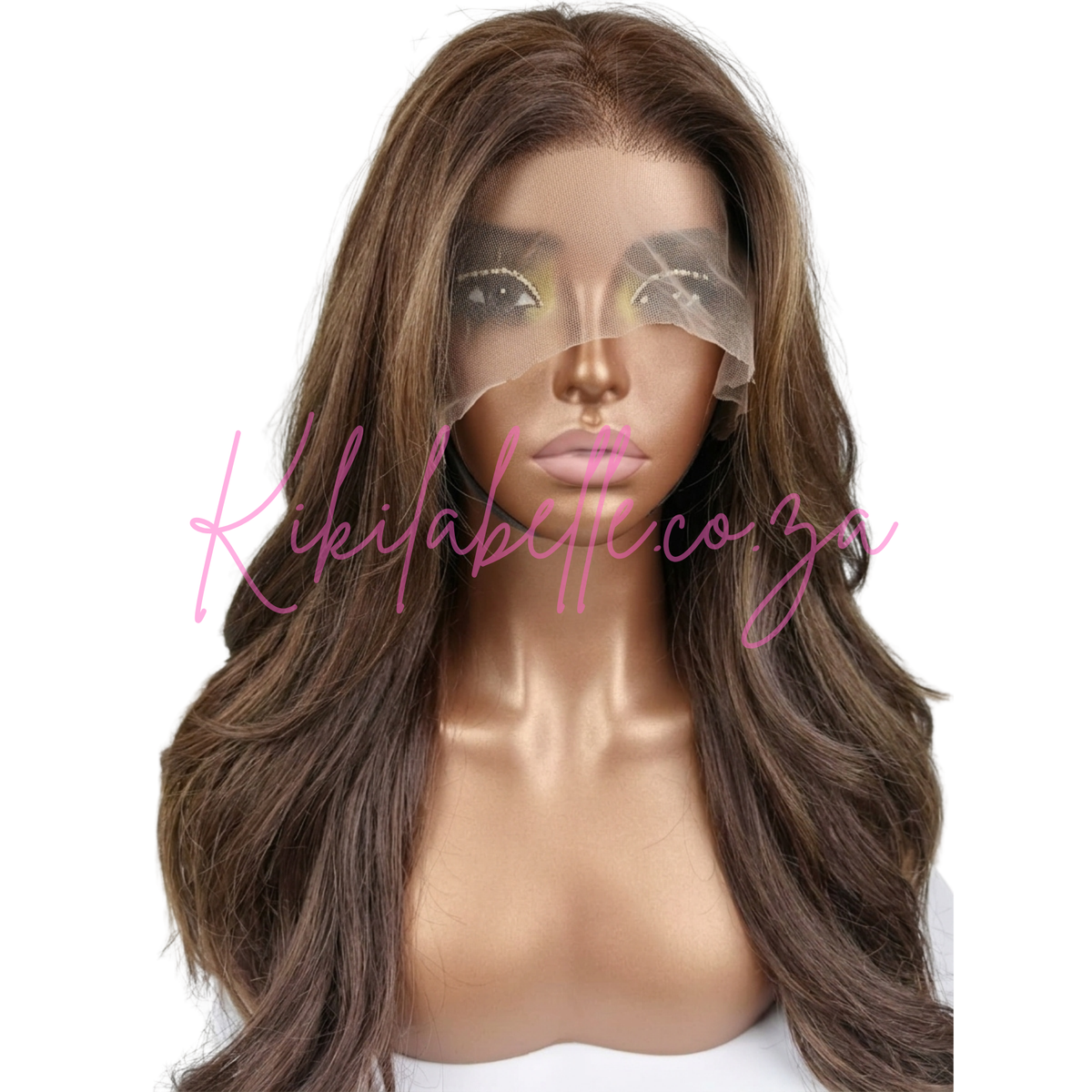 Rachel - 18" Human hair blend wig - Layered - Brown balayage