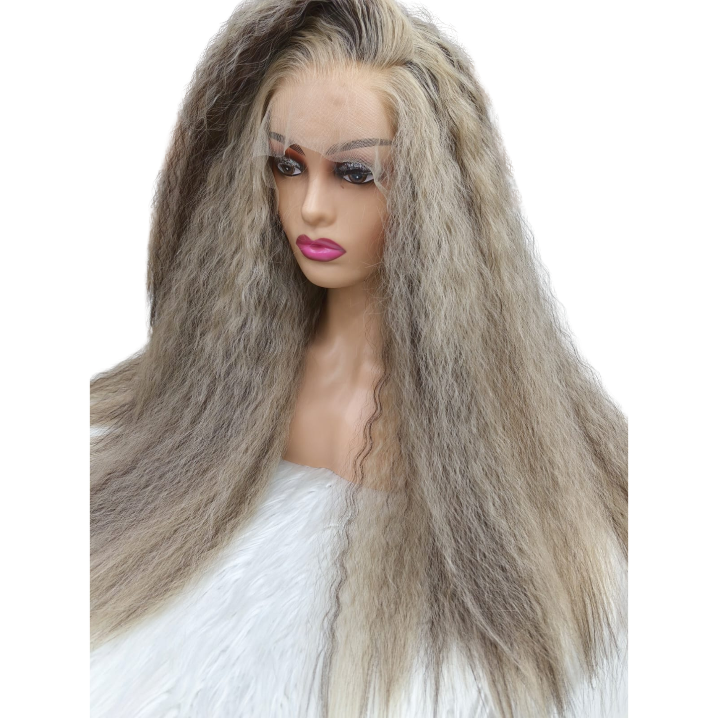 Futura lace front curly wig - 22inch - White & brown balayage