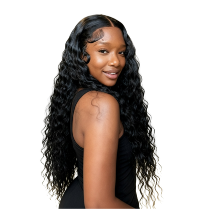 30 inch Futura Water-Wave Lace Front Wig - Black