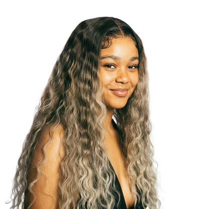 30 inch Futura Water-Wave Lace Front Wig - Honey Blond