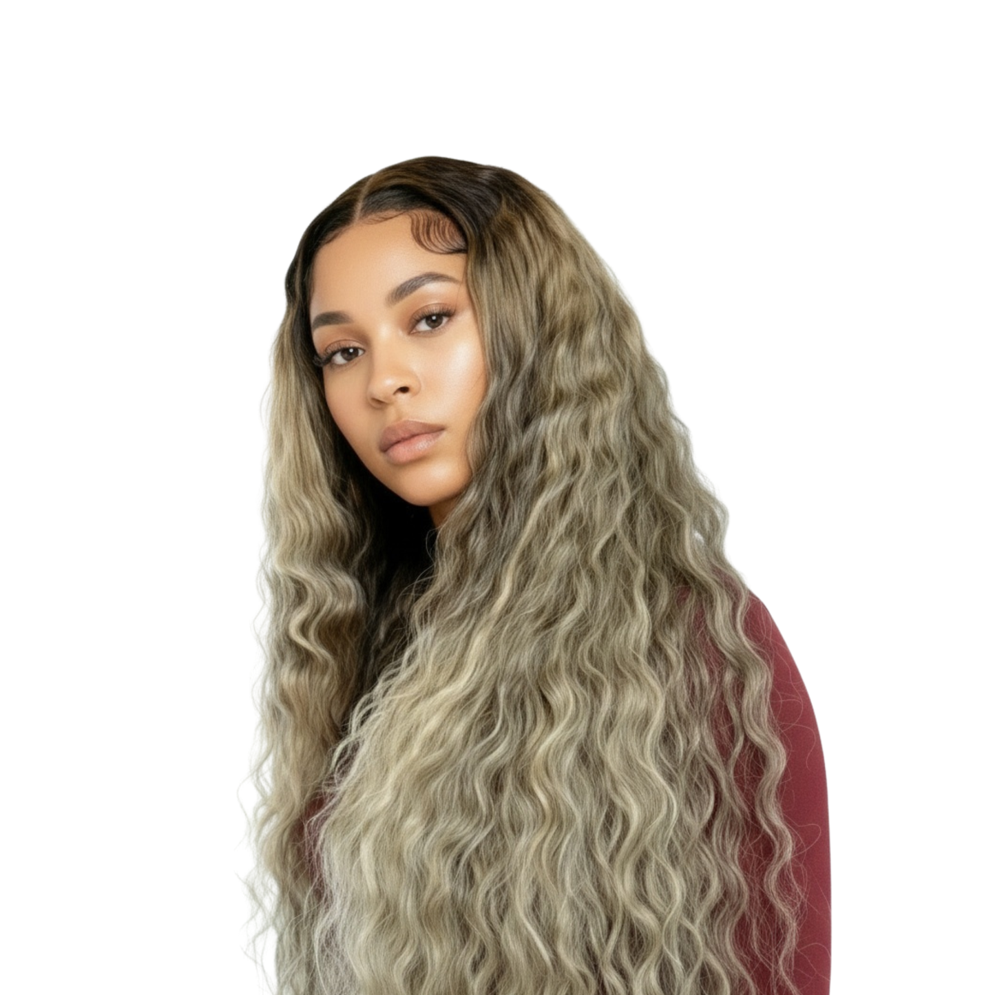 30 inch Futura Water-Wave Lace Front Wig - Honey Blond