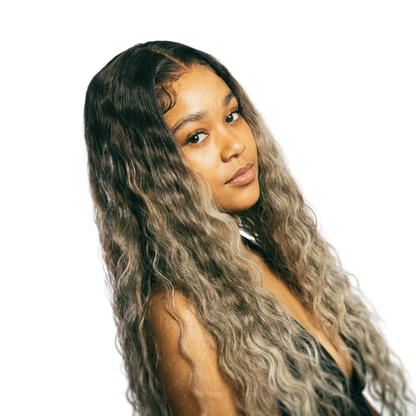 30 inch Futura Water-Wave Lace Front Wig - Honey Blond