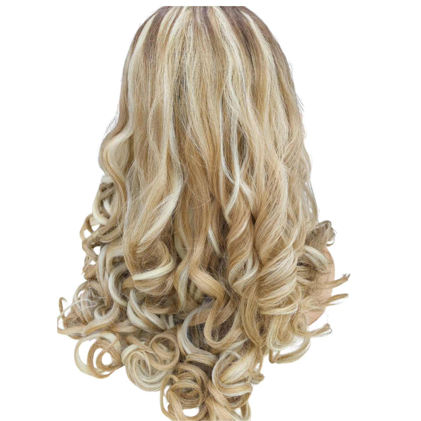 Latisha Kinky texture wig - 24inch - Honey blond with white highlights