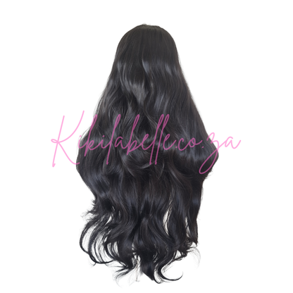 Malkia - 28" - Human hair blend - Black wavy