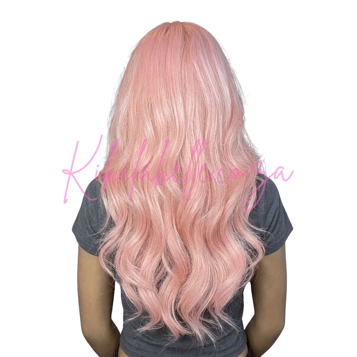 Candy floss - 30" Soft pink Human hair blend layered wig