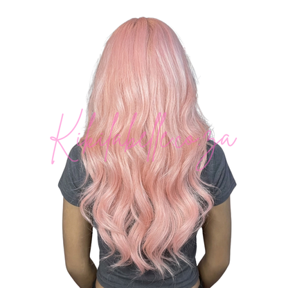 Candy floss - 30" Soft pink Human hair blend layered wig