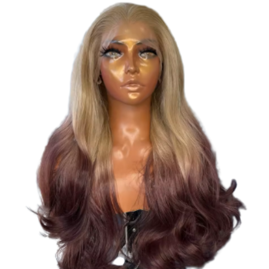 Futura 13x4 20inch wig - Blond and maroon Ombre
