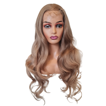 Kim - 30" Ash Blond Human hair blend layered wig