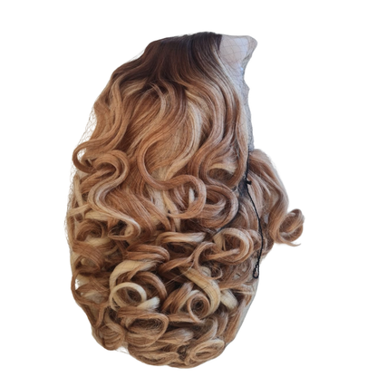 Latisha Kinky texture wig - 24inch - Honey blond with white highlights