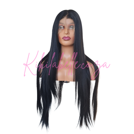 24" Black bus down wig - Japanese Futura fiber