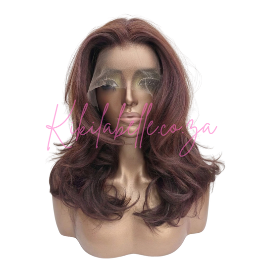 Blow out range - 18" Human hair blend layered wig - Auburn