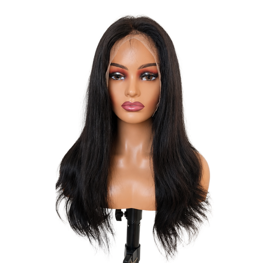 100% Human Hair - 13x4 HD lace closure - straight wig - natural black
