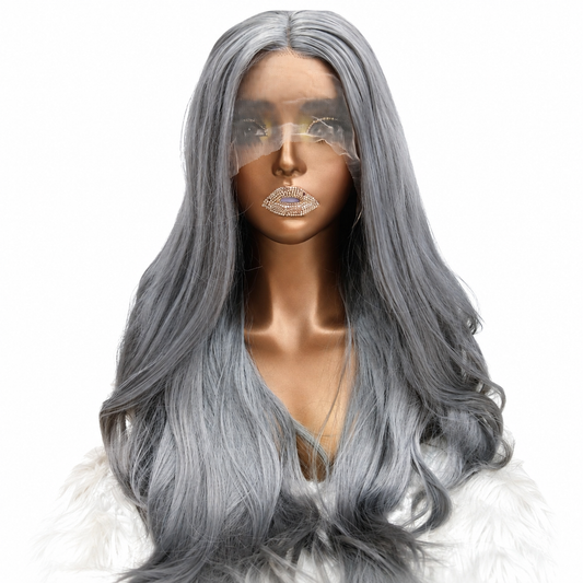 26inch - 13x4 lace closure - synthetic - grey
