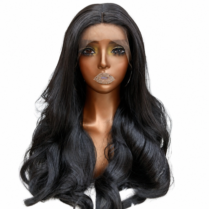 Malkia - 28" - Human hair blend - Black wavy
