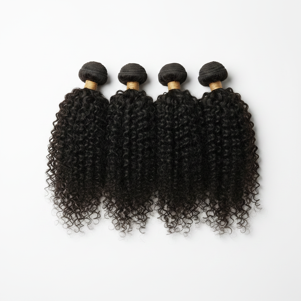 Curly Hair Bundles Flat Lay
