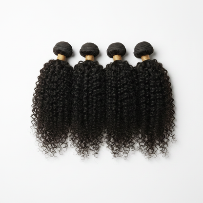 Curly Hair Bundles Flat Lay